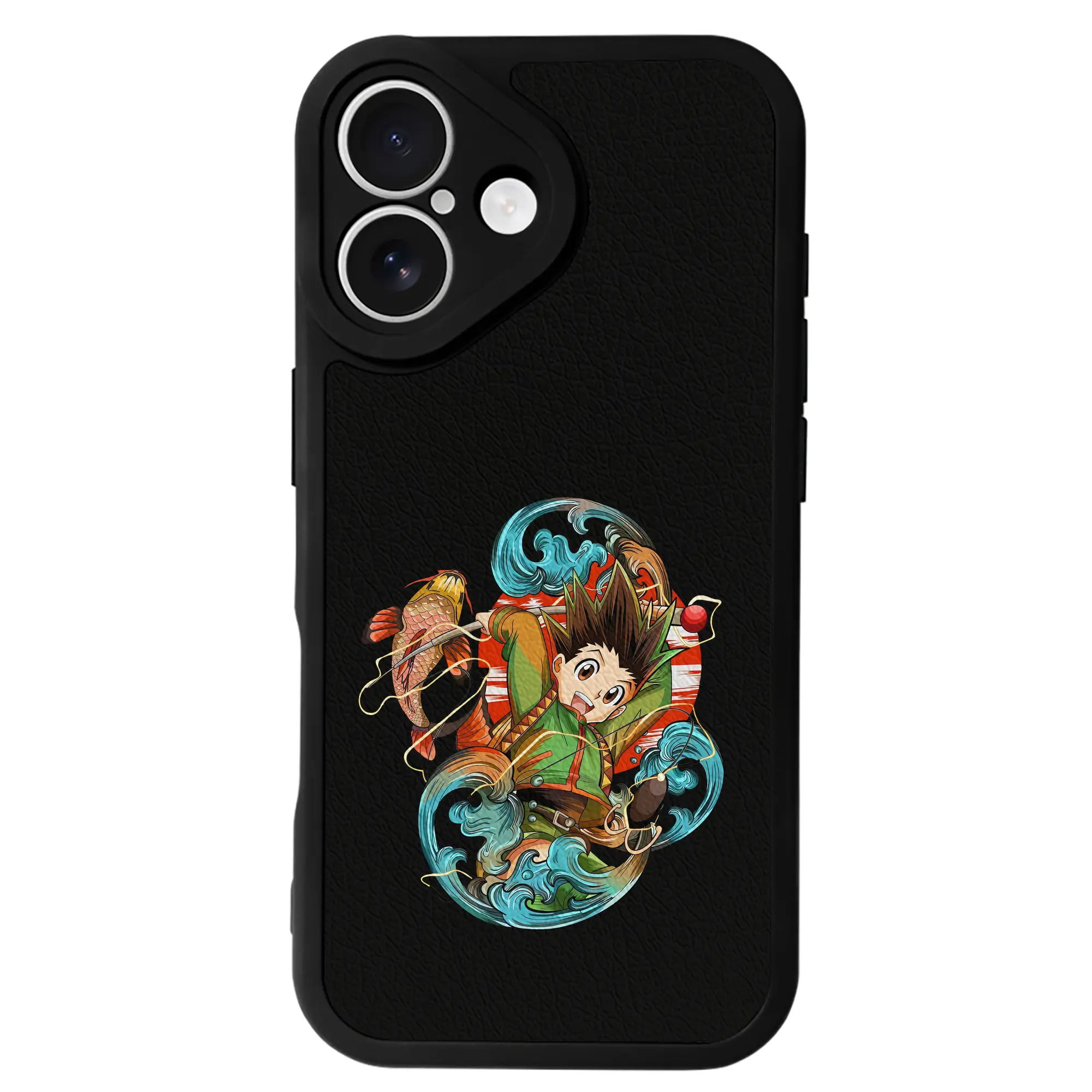 ハンター×ハンター グッズ ゴン＝フリークス - IPhone 16シリーズ対応 ・ シリコンスマホケース ・ レザー調 ・ 高精度フィット ・ 耐衝撃 ・ ワイヤレス充電対応 ・ 精密カット